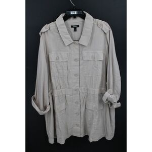 Torrid Khaki Double Gauze Collared Utility Anorak Jacket Plus Size 4